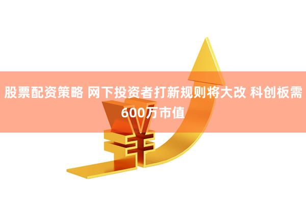 股票配资策略 网下投资者打新规则将大改 科创板需600万市值