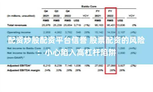 配资炒股配资平台信誉 股票配资的风险：小心陷入高杠杆陷阱